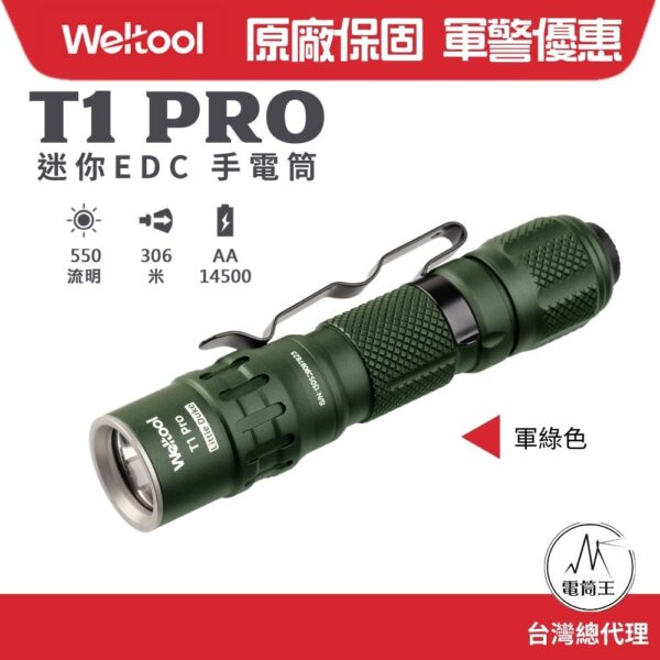 Weltool T1 Pro TAC 540流明 290米 戰術手電筒 高亮度 防水防摔 AA/14500電池