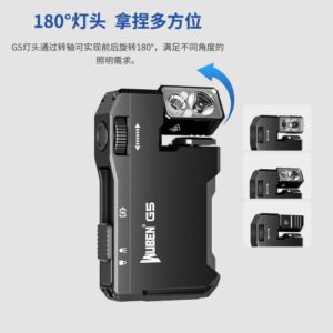 Wuben G5 400流明 便攜照明 EDC 無段調光 磁吸 RGB七色光 180°燈頭 180°背夾 Type-C 52克：圖片 2