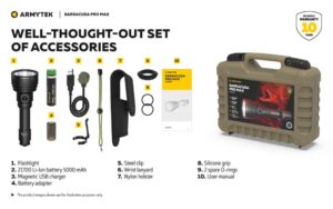 Armytek Barracuda Pro Max 梭魚 2800流明 1000米遠射 低噪音尾按 雙開關 21700/18650：圖片 2